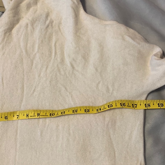 Halogen off white cream cashmere turtleneck sweater side slits soft size XS - Picture 5 of 8